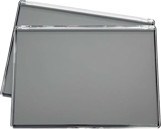 2 Pack XL large Magnetic Makeup Palette with Clear Top, Empty Cosmetics Pan Dispensing Storage Box with 40pcs Metal Sticker for DIY Eyeshadow Lipstick Blush Powder- 9.25'' x6.57''-GlimoraGlow