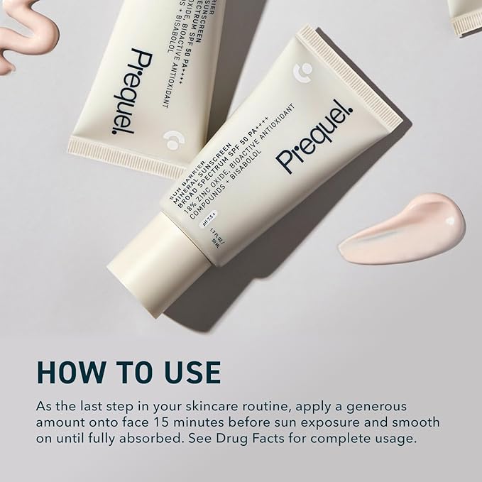 Skin Sun Barrier Mineral Sunscreen SPF 50. PA++++ Broad Spectrum Zinc Oxide Sunblock with Semi-Transparent Lightweight Texture. Moisturizing UV Defense for Face. Travel Size, 1.7oz-GlimoraGlow