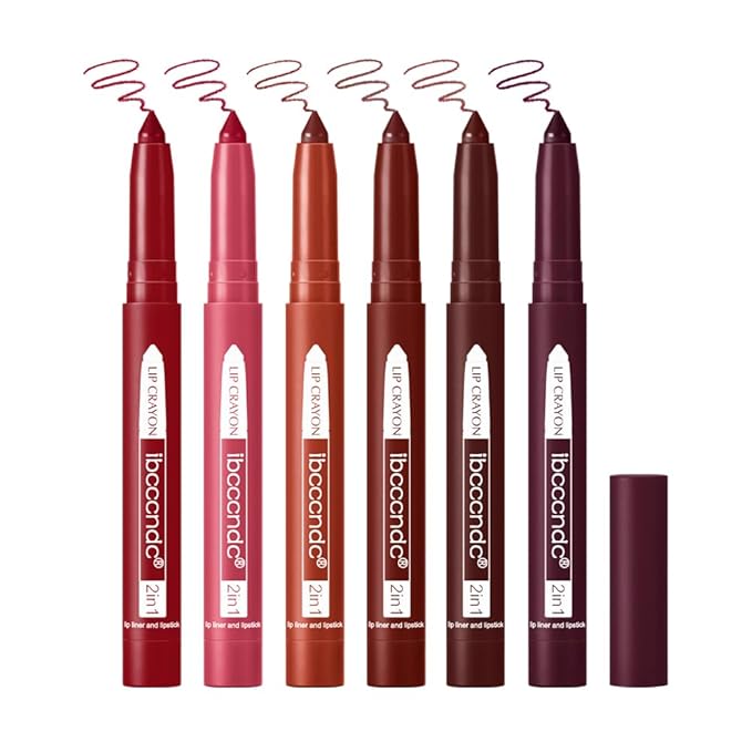 ibcccndc 6PCS Lip Liner and Lipstick Set - High Pigmented Creamy Matte Lip Liner Pencil Set for Girls and Women, Lip Makeup Gift Sets - Waterproof Formula (B)-GlimoraGlow