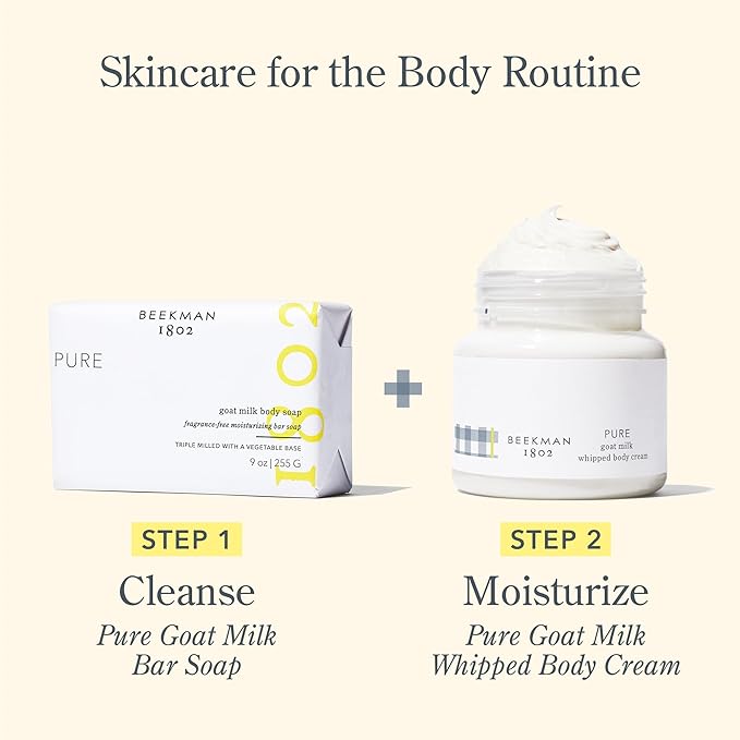 Beekman 1802 Whipped Body Butter Cream with Goat Milk - Deeply Moisturizes, Softens Skin - Natural & Gentle for All Skin Types - Non-Greasy, Cruelty-Free, 8 oz-GlimoraGlow