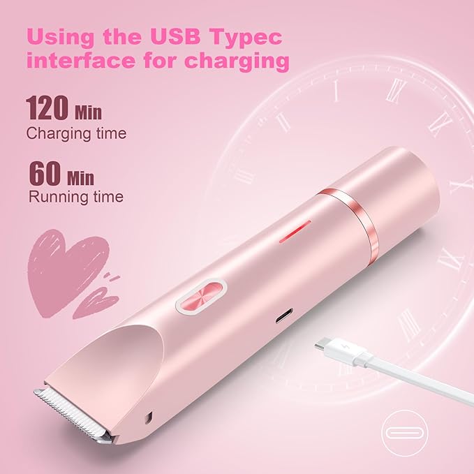 2025 New Bikini Trimmer for Women,Dermave Bikini Shaver,2-in-1 Electric Razors for Women(Pink)-GlimoraGlow