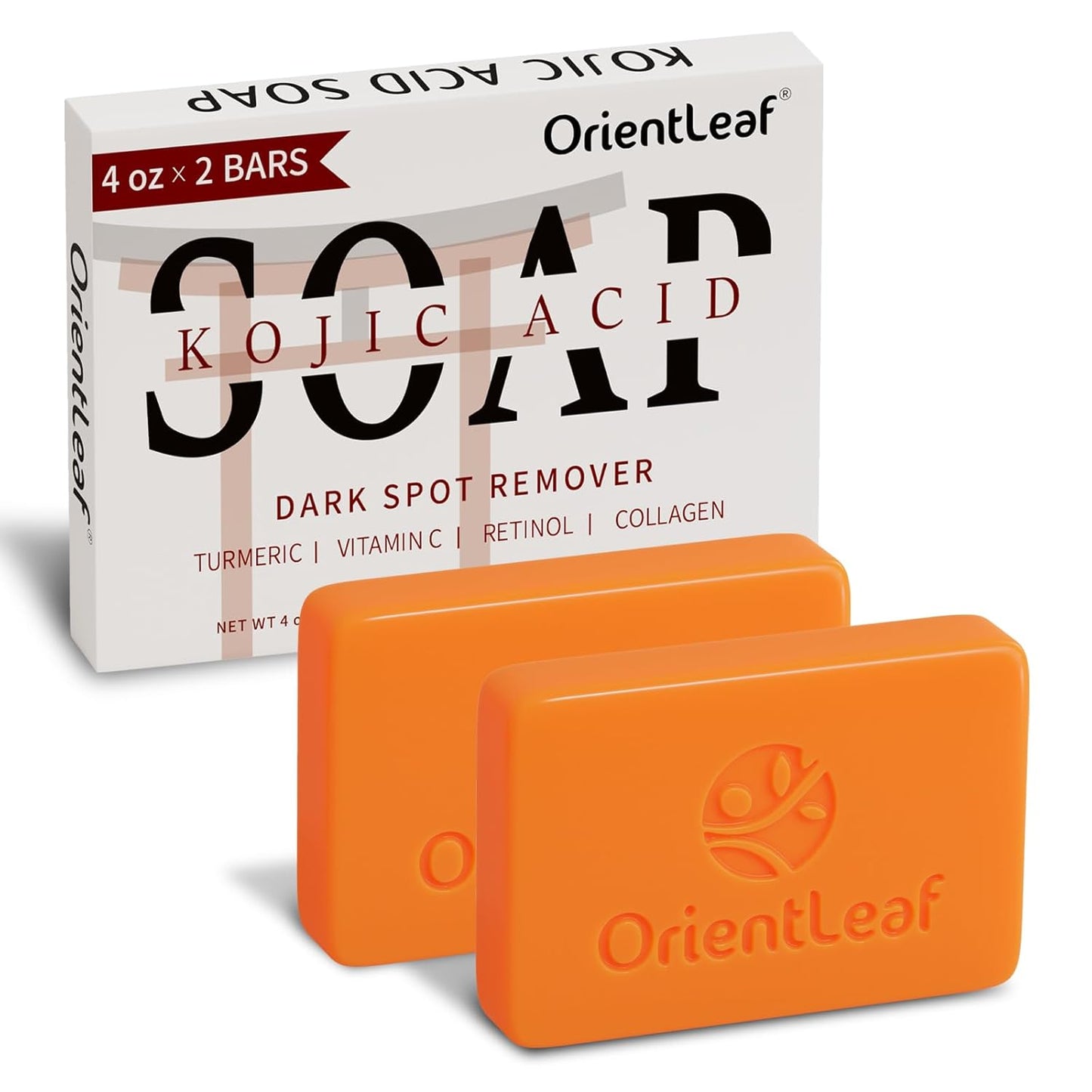 Kojic Acid and Turmeric Soap for Dark Spots Remover, Brightening, Hyperpigmentation for Face, 4oz x 2 BARS-GlimoraGlow