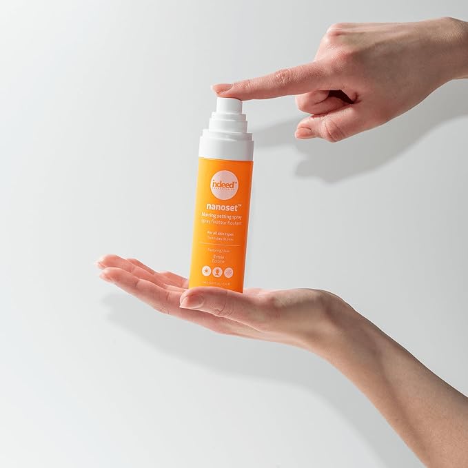 Indeed Labs Nanoset Blurring Setting Spray - Made With Ectoin - Lightweight, Long Lasting, Mattifying, Revitalizes, Controls Shine, Refreshes, Hydrates, All-Day Wear (Setting Spray)-GlimoraGlow