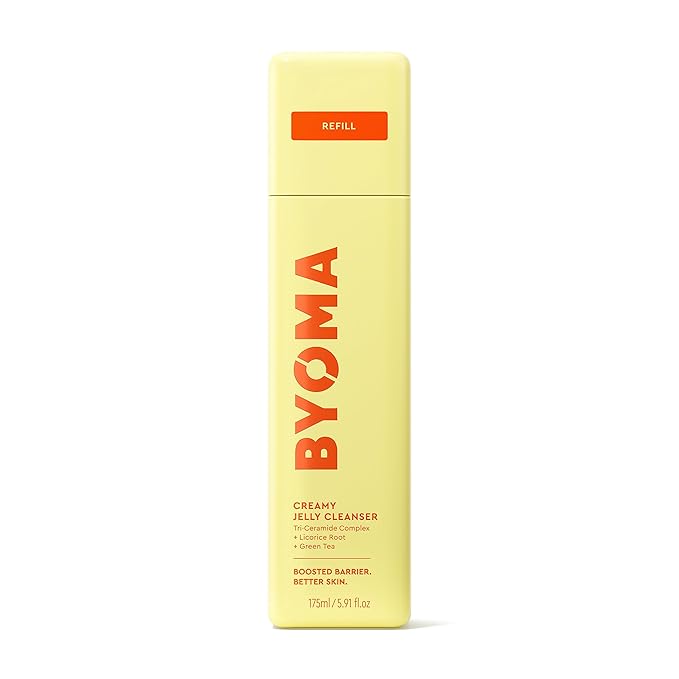 BYOMA Creamy Jelly Cleanser Refill - Hydrating Facial Cleanser for Skin Barrier Repair - Tri-Ceramide Face Wash for Sensitive Skin - Gently Removes Makeup & Excess Oil - 5.91 fl oz Refill-GlimoraGlow