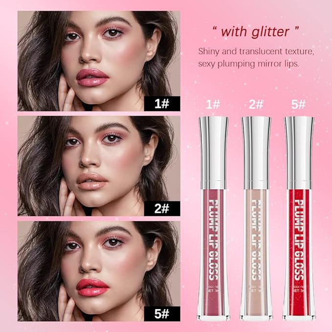 ibcccndc Lip Plumper Plumping Lip Gloss Hydrating Nourishing Lip Oil Red Liquid Lipstick Lip Care Products Mineral Oil Clear Lipgloss (1)-GlimoraGlow