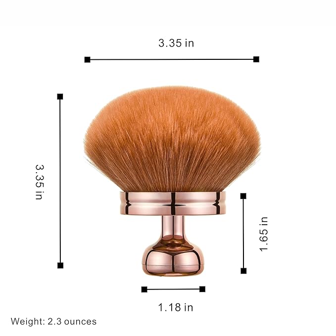 Extra Large Kabuki Brush Set for Body and Face, for blush, loose powder manicure multi-functional and tanning, Gift for women with Velvet Bag(RoseGold 2pcs)-GlimoraGlow
