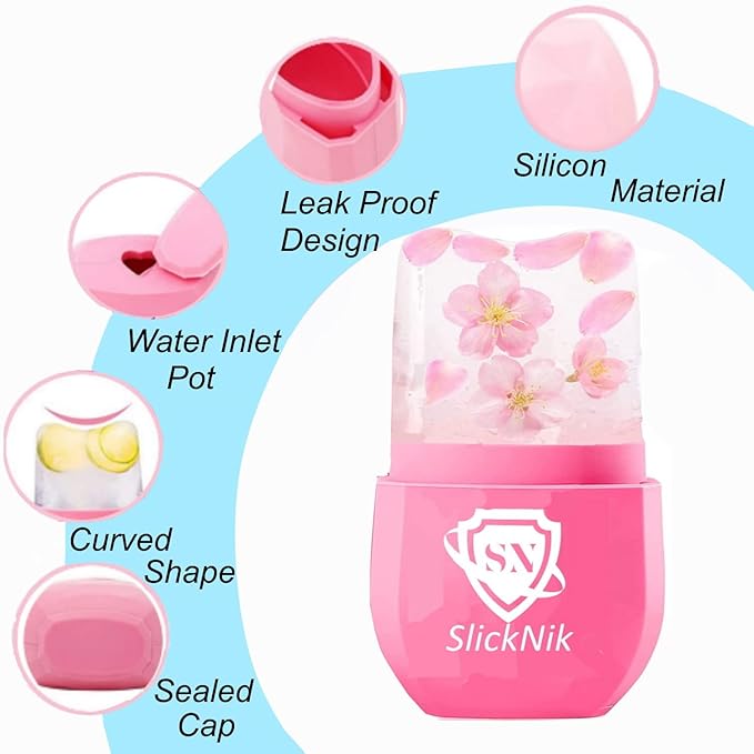 Ice Roller for Face & Eye Puffiness Relief - Enhance Your Natural Glow with Face Ice Roller, Ice Mold for Face with New Leak-Proof Design, Reusable Ice Face Roller-Gift for Women-GlimoraGlow