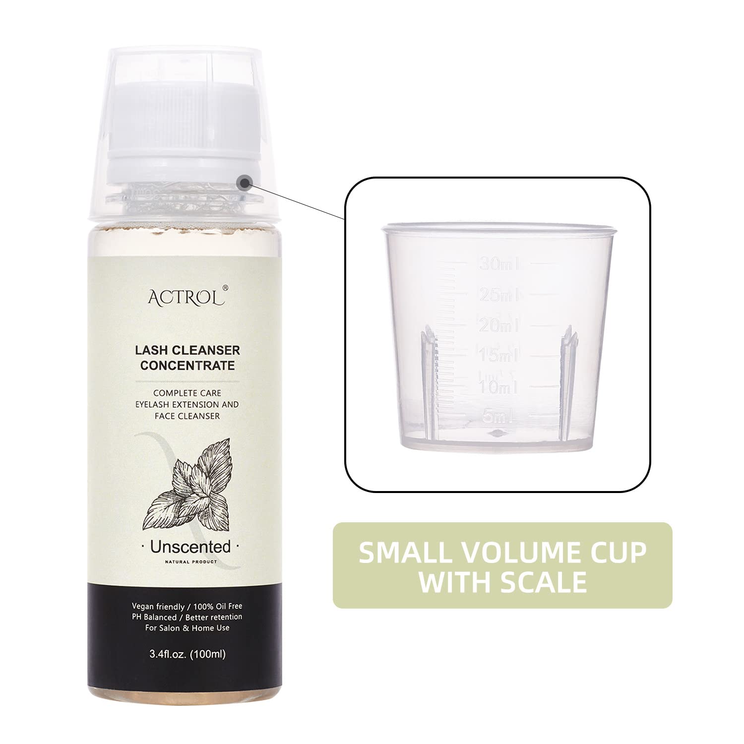 Eyelash Shampoo Concentrate 100ml Lash Extensions Cleanser Concentrate Unscented Natural Foaming Shampoo DIY Wash for Extensions Lashes with Salon Home Care-Makes 60ml Bottles-GlimoraGlow