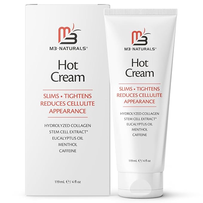 M3 Naturals Hot Cream for Belly Butt and Thighs Cellulite Cream for Thighs and Butt Fast Body Sweat Activator with Caffeine and Collagen - Invigorating Sweat Cream for Workouts and Body Sculpting-GlimoraGlow