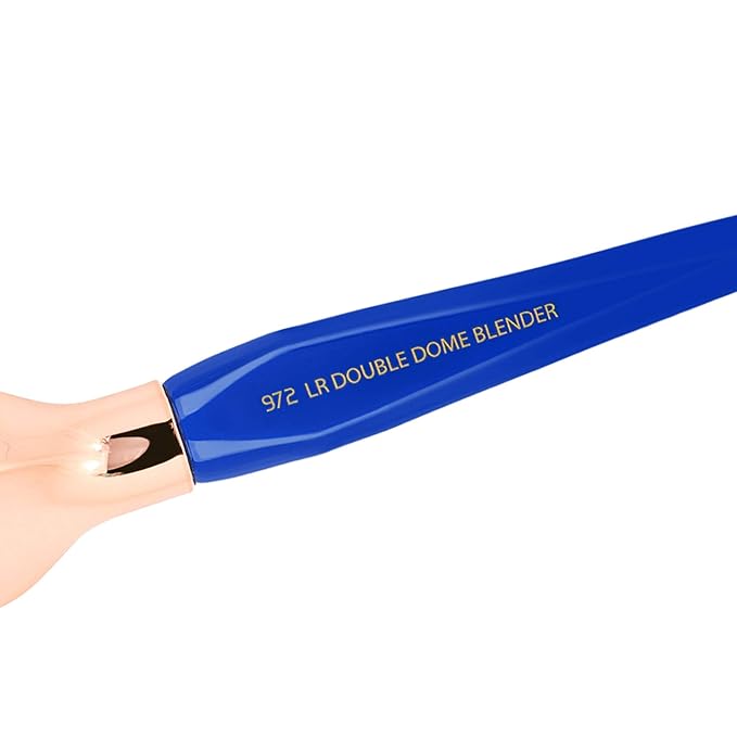 Bdellium Tools Professional Makeup Brush - Golden Triangle 972 Large Rounded Double Dome Blender - With All Vegan and Soft Synthetic Fibers, For Foundation Application & Blending (Blue, 1pc)-GlimoraGlow