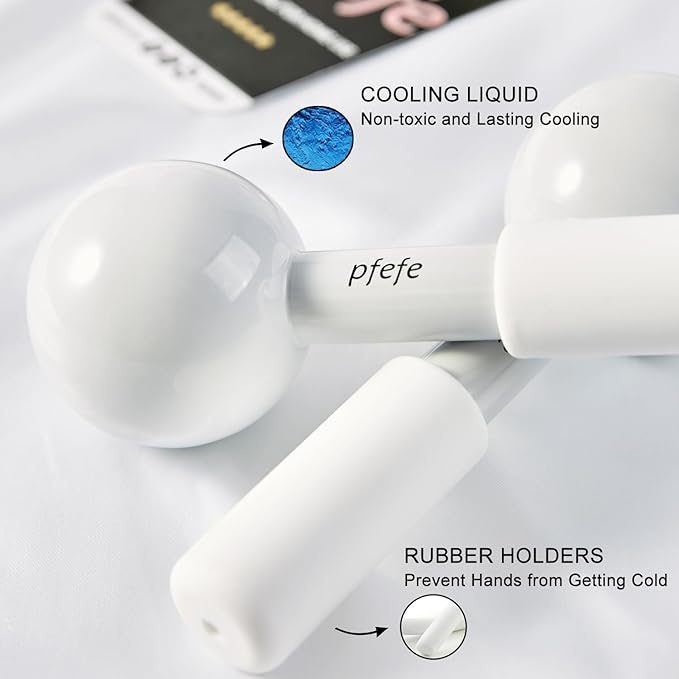 Ice Globes for Face & Eyes, Unbreakable Stainless Steel Cryo Sticks for Beauty Routines, Facials Cold Roller Cooling Globes for Puffiness, Wrinkles, Dark Circles, Headaches-GlimoraGlow