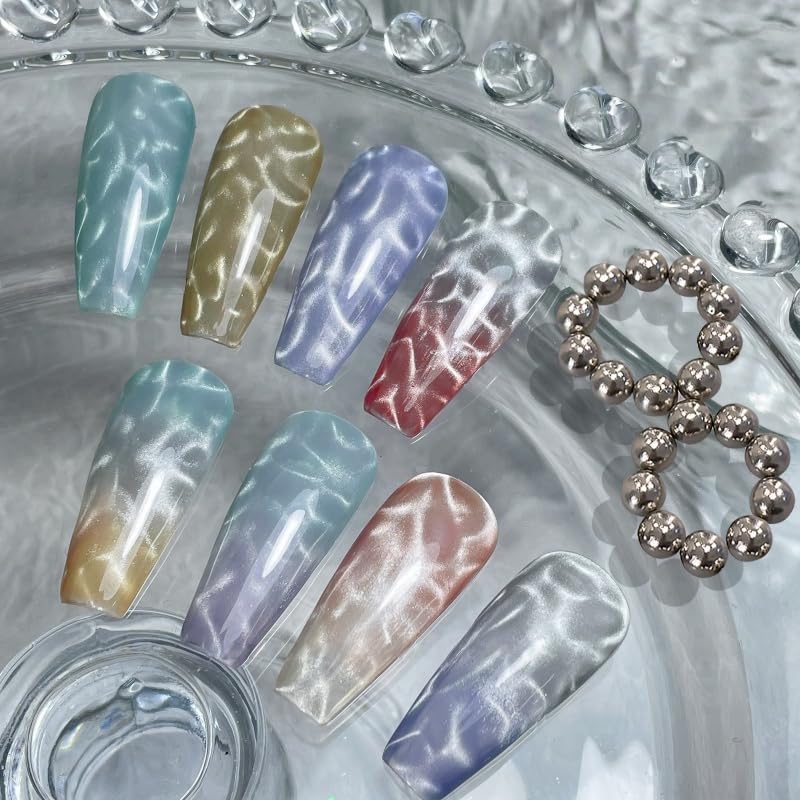 10Pcs Round Cat Eye Magnet Beads for Nails – Strong Magnetic Beads for Cat Eye Gel Polish, Water Ripple Nail Art Tool Set-GlimoraGlow