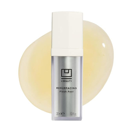 U Beauty Resurfacing Flash Peel Glycolic Acid Exfoliating Serum for Face with Stable Retinol, Hyaluronic Acid, Fruit Alpha Hydroxy Acids, Vitamins C+E - Visibly Improved Density, Lifting -1 fl oz-GlimoraGlow