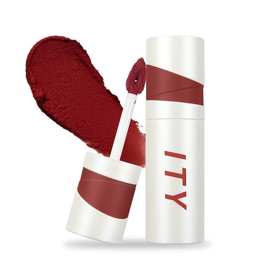 ITY Velvet Matte Finish Lip Stain-Mousse Textured Lip Clay, Red Shade, Conceals Lip Lines, Rich Pigment Lip Tint Lipsticks, 0.14 oz (4g) in Ruby-GlimoraGlow