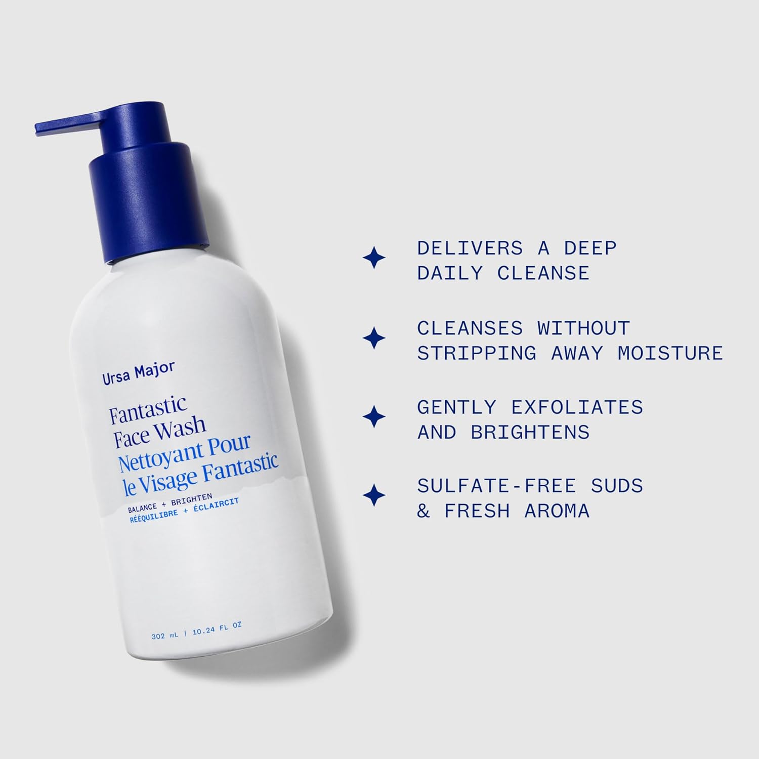 Ursa Major Fantastic Face Wash | Natural, Vegan & Cruelty Free | Daily Foaming Facial Cleanser for Men & Women | 10.24 oz-GlimoraGlow