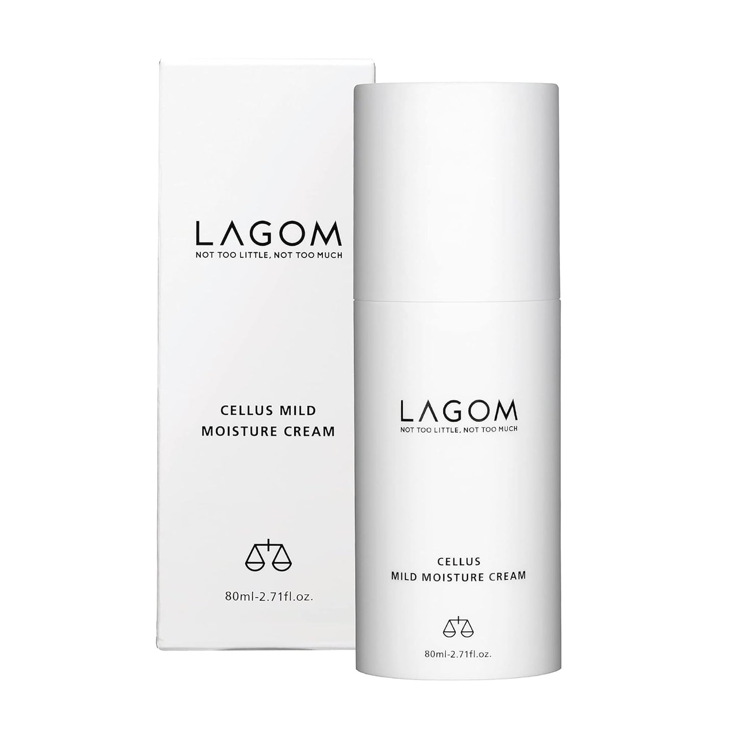 LAGOM Cellus Mild Moisture Cream with D-panthenol, Natural Moisturizer, Hypoallergenic, Fragrance-Free, Refreshing Herbal Face Lotion for Sensitive Skin 2.71 Fl Oz-GlimoraGlow