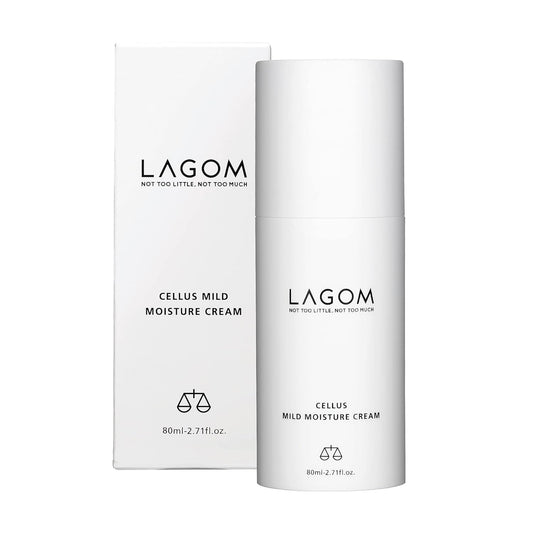 LAGOM Cellus Mild Moisture Cream with D-panthenol, Natural Moisturizer, Hypoallergenic, Fragrance-Free, Refreshing Herbal Face Lotion for Sensitive Skin 2.71 Fl Oz-GlimoraGlow