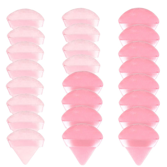 24 Pieces Powder Puff, Triangle Makeup Puff Cotton Powder Face Washable Body Powder Puff for Loose Powder Body Cosmetic Foundation Sponge Makeup Tool (12DP12LP)-GlimoraGlow