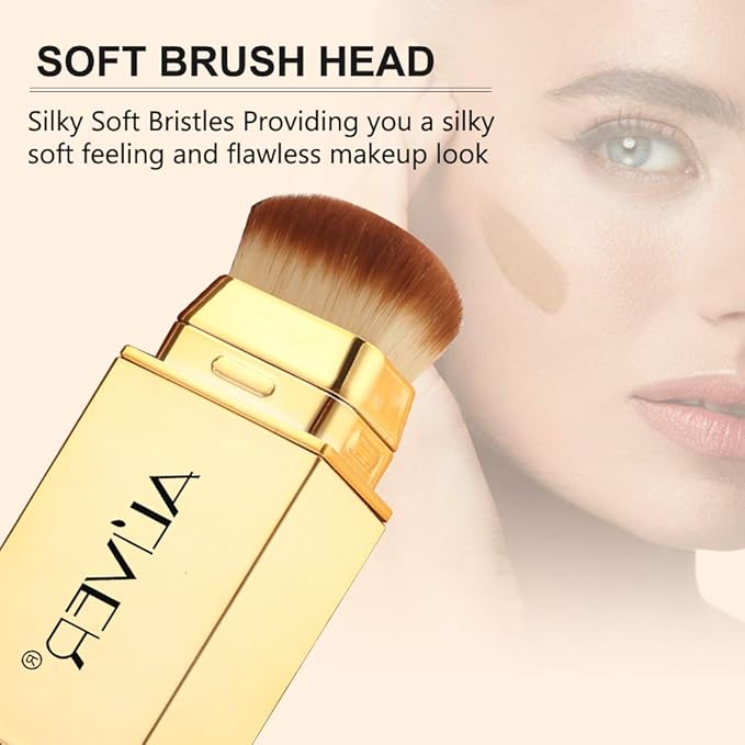 2 IN 1 Design Foundation & Brush, Face Makeup Foundation, Portable Makeup Concealers, Color Changing Foundation, Concealer Cover Concealer-GlimoraGlow