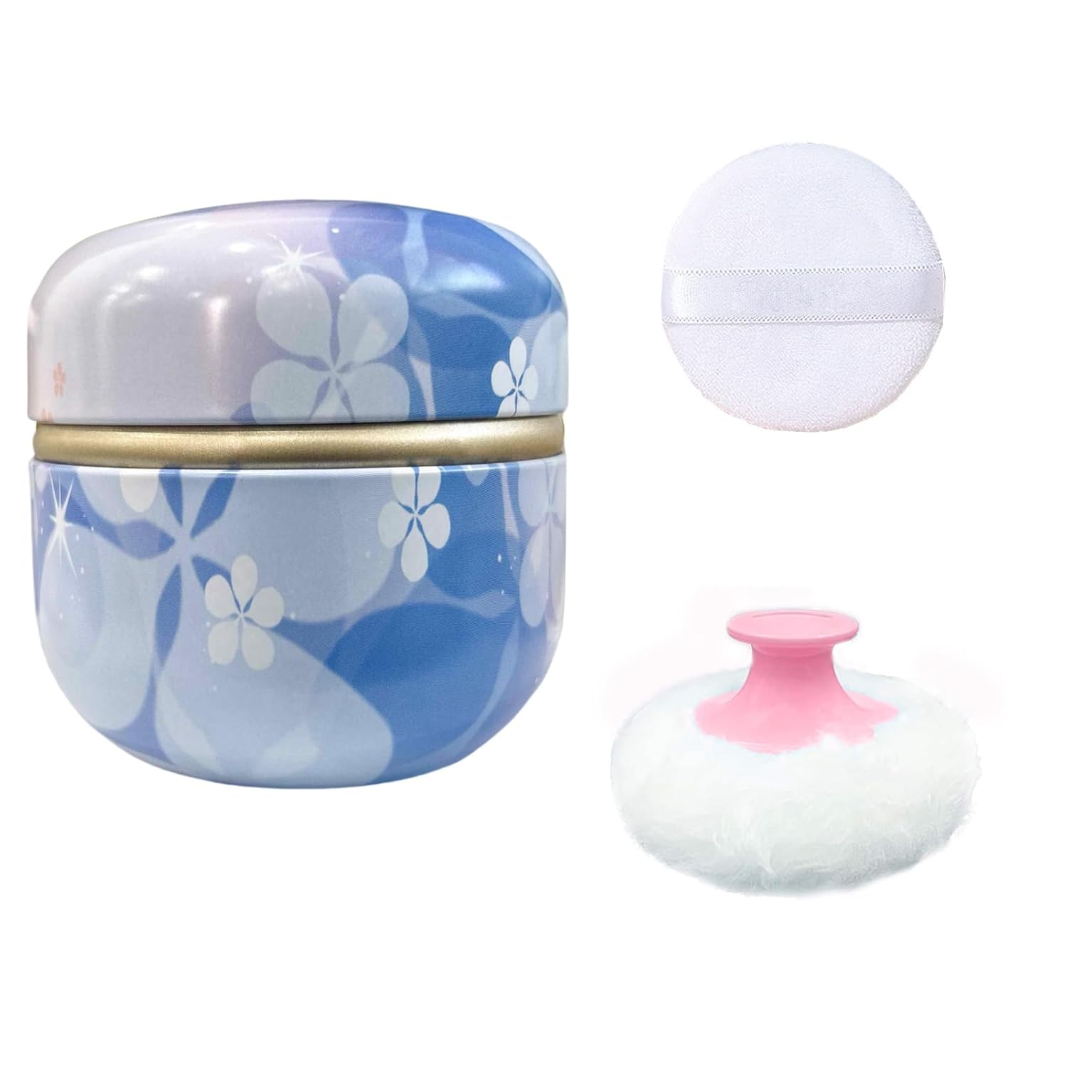 Body Powder Puff and Container for Dusting Powder, Women Powder Puff and Powder Case for Bath and Travel (Floral Diary)-GlimoraGlow
