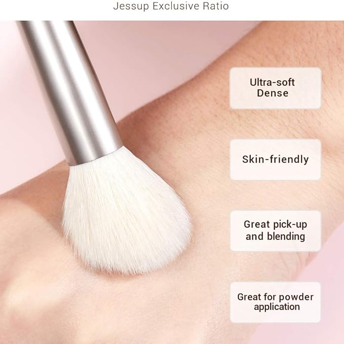 Jessup Makeup Brushes Set Professional Makeup Brush Eyeshadow Blending Powder Foundation Blusher Concealer 25pcs with Cosmetics Storage Box, Blushing Bride T295-GlimoraGlow