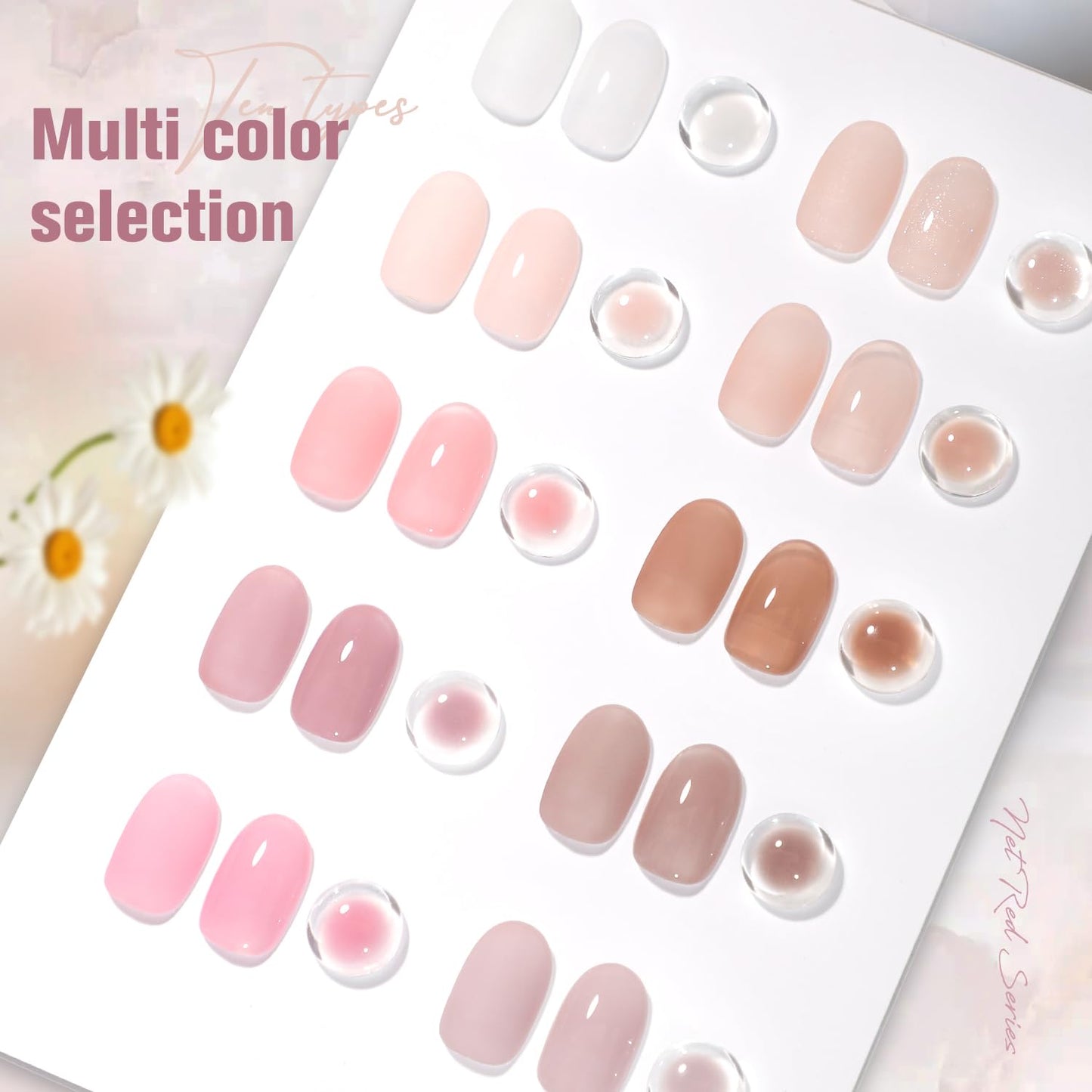 Jelly Nude Gel Nail Polish Set, 10Pcs Sheer Milky White Pink Transparent Gel Polish Kit UV LED Nail Gel Polish Colors Varnish Nail Art DIY Salon 7ML-GlimoraGlow