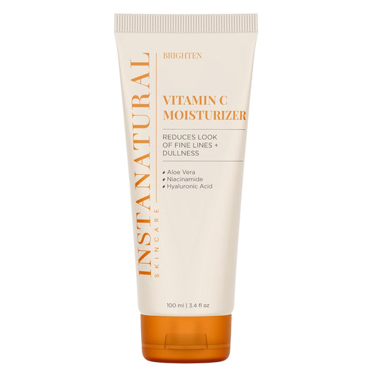 InstaNatural Vitamin C Moisturizer Face Cream, Brightens and Reduces the Look of Fine Lines and Wrinkles, Moisturizing Lotion for Dry Skin, with Hyaluronic Acid, 3.4 FL Oz-GlimoraGlow