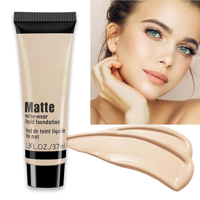1 Pack Liquid Foundation Cream for Face Makeup,Durable Full Coverage Matte Concealer Make Up,Oil Control & Waterproof Base Primer -1 Fl.Oz (BEIGE 3#)-GlimoraGlow