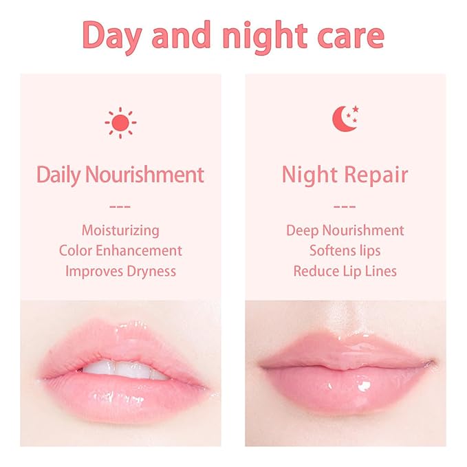 2 PCS Bee Lip Balm Honey Pot, Watermelon & Strawberry Sleeping Lip Mask Overnight, Hydrating Prevention Dry and Cracked Lip Scrub, Reduces Lip Lines, Brightening Lip Color-GlimoraGlow