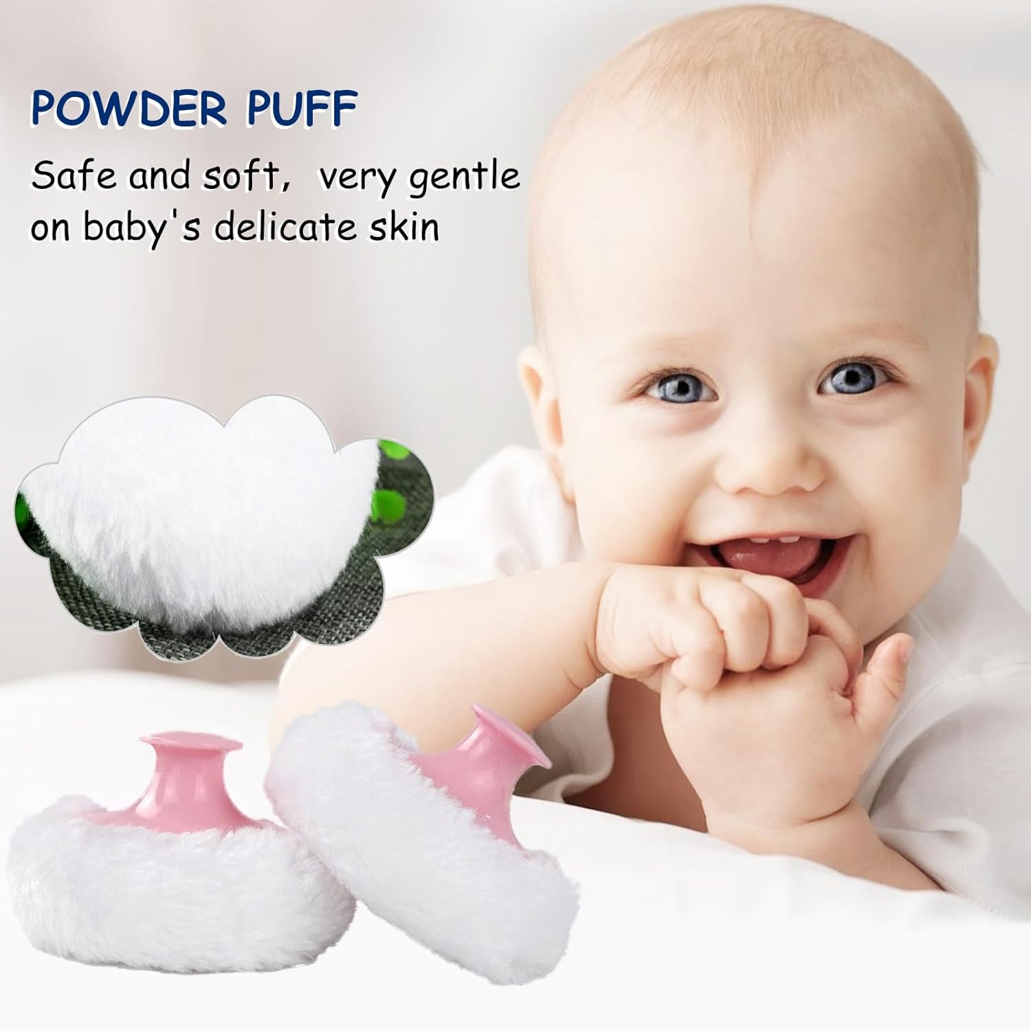 Body Powder Puff and Container for Dusting Powder, Women Powder Puff and Powder Case for Bath and Travel (Peony)-GlimoraGlow