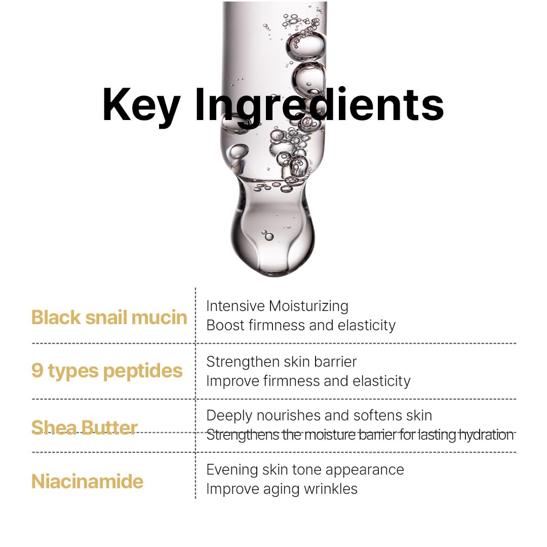 FARMSTAY Black Snail & Peptide 9 Perfect Emulsion, Snail Mucin Moisturizer for Elastic & Glow, Hydrating & Soften, Anti-aging, Barrier Repair, for Women & Men, Korean Skin Care, 4.05 fl.oz-GlimoraGlow