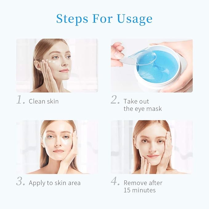 '+WIS+ Under Eye Patches, Collagen Eye Mask for Eye Moisturizing, Dark Circles, Wrinkles, Eye Gel Pads, Firming Eye Mask, Under Eye Bags, Eye Skin Care Pads With Collagen 30 Pairs-GlimoraGlow