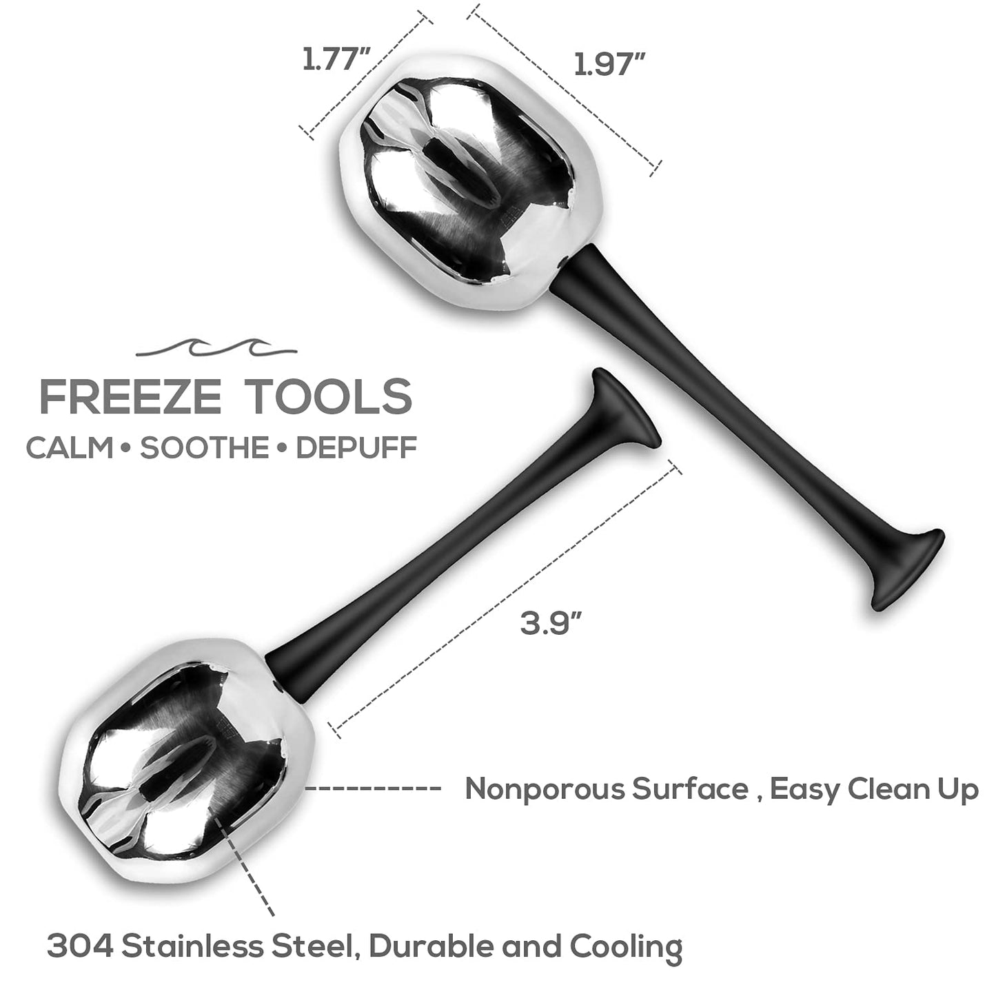 Ice Globes Facial Skin Care Tools for Women Cryo Sticks for Face Eyes, Stainless Steel Face Beauty Cryo Globes for Girls Ladies, Esthetician Supplies Cooling Spa Globes Cold Roller with Storage Case-GlimoraGlow