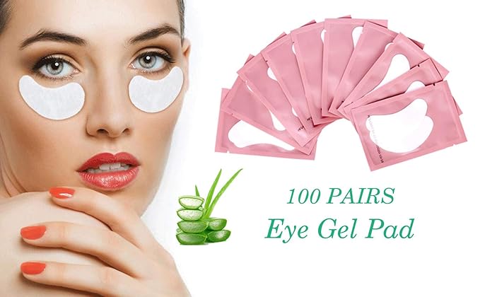 100 Pairs Set Under Eye Pads, Comfy and Cool Under Eye Patches Gel Pad for Eyelash Extensions Eye Mask Beauty Tool (Pink)-GlimoraGlow