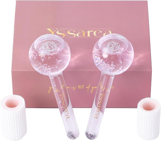 Yssarea Ice Globes for Facials - Freezer Safe | Highly Effective Facial Globes for Daily Beauty Routines | Tighten Skin | Reduce Puffiness | Enhance Circulation and Complexion-GlimoraGlow
