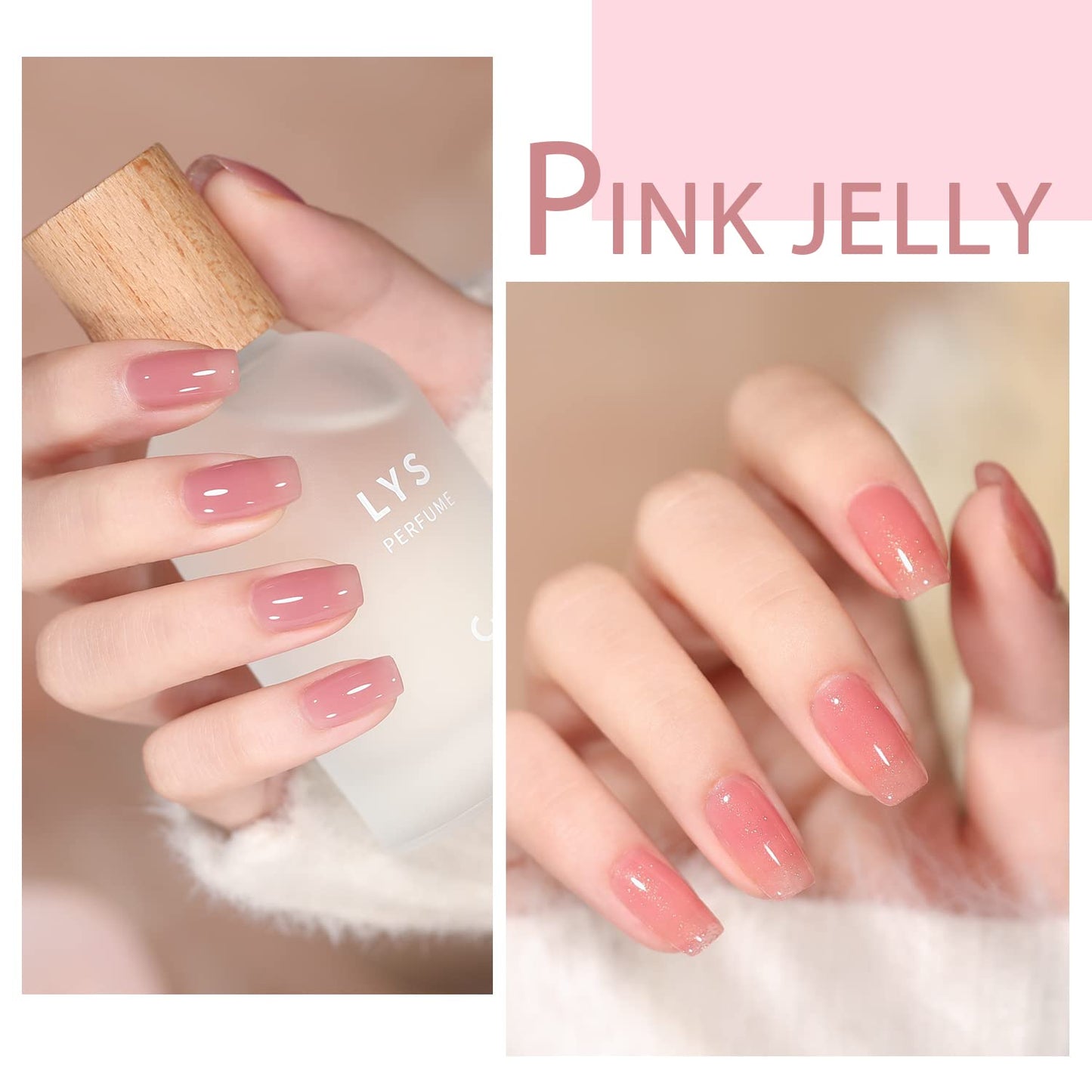 Jelly Pink Gel Nail Polish Set, 10 Colors Spring Summer Nude Kit Milky White Natural Gel, Soak Off LED DIY Art Salon Manicure Gifts for Girls.-GlimoraGlow