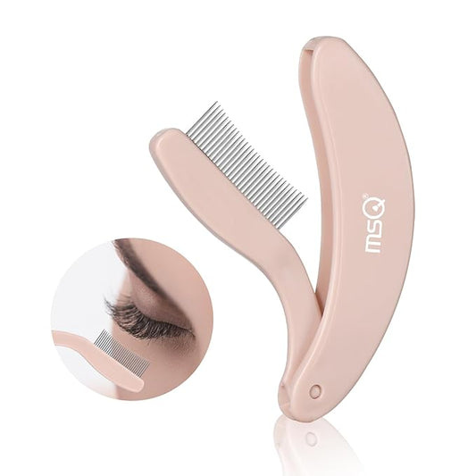 Eyelash Comb MSQ Eyelash Separator Tool Eyelash Comb Separator Folding Eyelash Brush Separator Lash Comb for Eyelash Makeup Brush (khaki)-GlimoraGlow