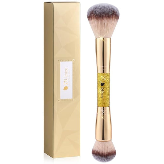 DUcare Foundation Powder Brush Double Ended Blush Makeup Brushes, Duo Bronzer Blush ideal for cream or powder-GlimoraGlow