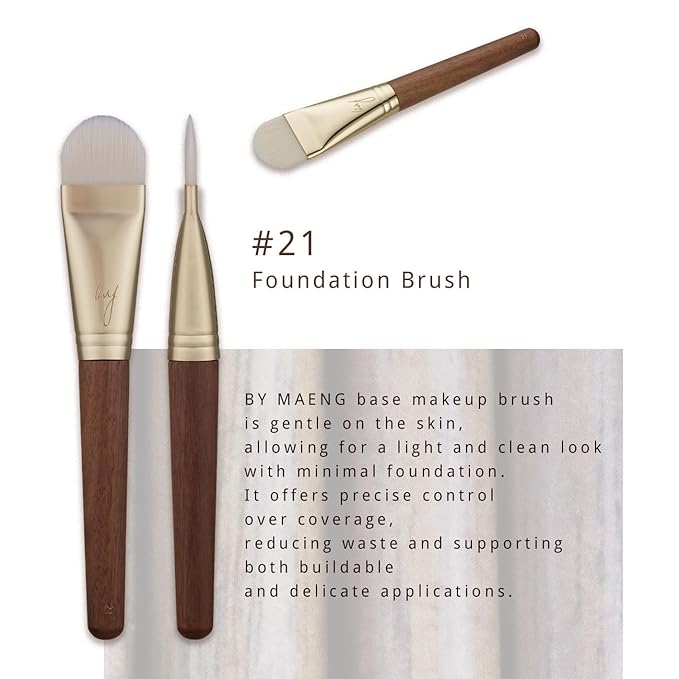 [SOO ADOR] BY MAENG #21 Foundation Brush - Lightweight and Skin-Friendly Tool for Flawless Base Makeup | Created by K-Pop Makeup Artist Maeng | Makeup Brush Base Brush-GlimoraGlow