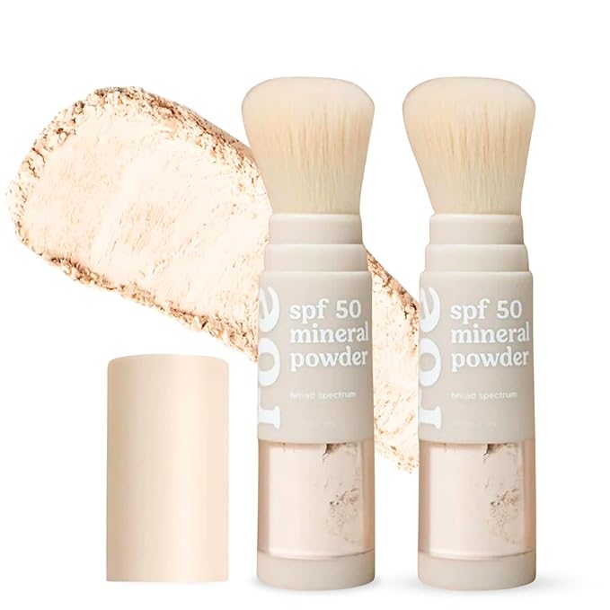 Roe Wellness- Kids SPF 50 Brush On Mineral Sunscreen Powder EWG Certified, Non-Toxic, Reef-Friendly, Easy to Apply for Kids, Babies & Parents (2Pack)-GlimoraGlow