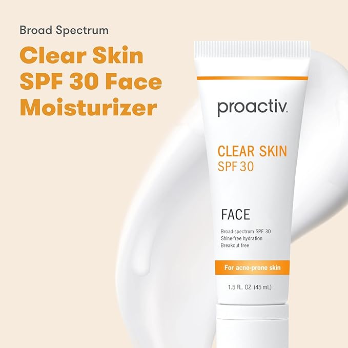 Proactiv Clear Skin Face Sunscreen Moisturizer With SPF 30 - Hydrating SPF Lotion And Sensitive Skin Sunscreen For Oily Skin And Acne-Prone Skin, Oil Free Matte Skincare Sunscreen, 1.5oz-GlimoraGlow