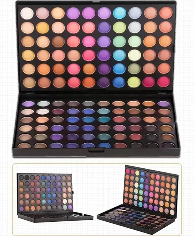 120 Colors Highly Pigmented Eye Makeup Palette,Spotlight Eyeshadow Palette Natural Colors Make Up Eye Shadows Long Lasting Waterproof Eye Shadow Cosmetics Gift Kit-GlimoraGlow