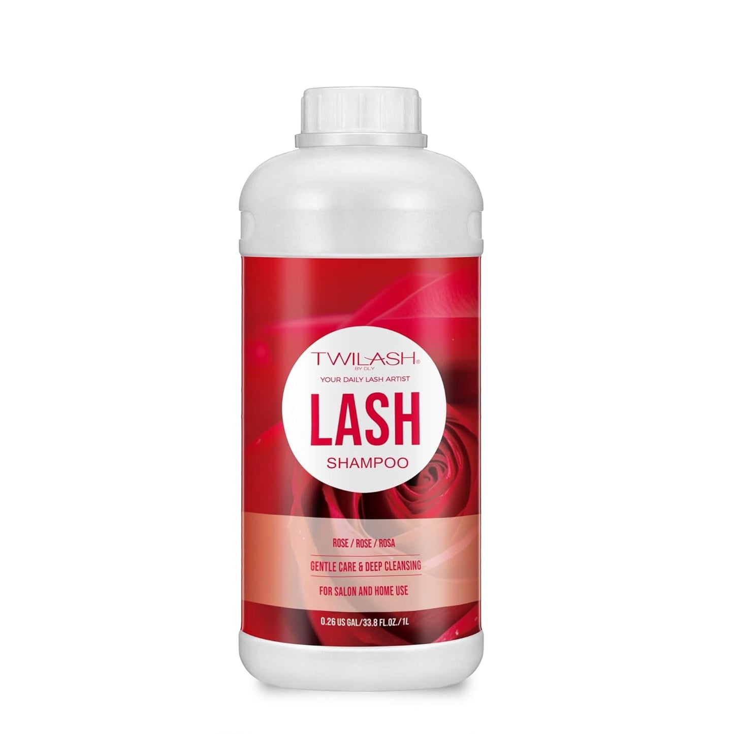 Lash Shampoo Bulk, Eyelash Cleanser for Extensions 1 Liters, Safe Makeup Remover, Non-irritating or Burning Formula Eyelid Foaming Cleanser for Professional Salon and Home Use (Rose-1L)-GlimoraGlow
