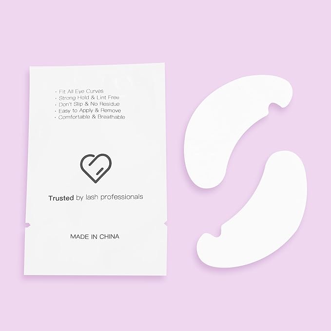 i-Laesh 100 Pairs Eye Pads for Lash Extensions - 100% Natural Aloe Vera Hydrogel Gel Under Eye Pads - Lint Free, Stick Well, Fits Most Eye Shapes Lash Extension Supplies Makeup Tools - U Eye Pads-GlimoraGlow