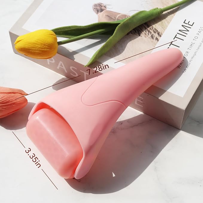 huefull Ice Roller for Face Women, Skin Care Set & Ice Face Roller，Self Care Gifts for Women,Reduces Puffiness and Wrinkle, Facial Massager Tool & Spa Pink Gifts-GlimoraGlow