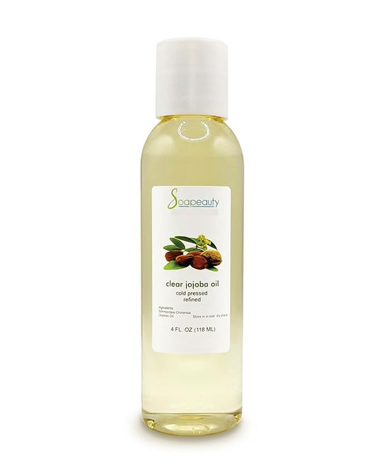 Soapeauty Clear Jojoba Oil | 100% Pure & Natural | Refined, Cold Pressed, Hexane Free | Moisturizing Oil for Skin, Face, Hair & Nails | 4 fl oz-GlimoraGlow