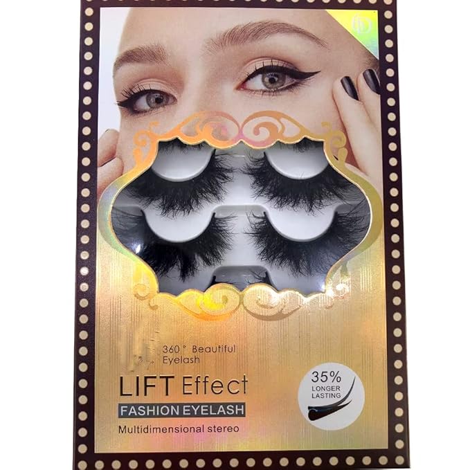 HBZGTLAD 6 Pairs Fluffy False Eyelashes Natural Faux Mink Strip 3D Lashes Pack (SR-1)-GlimoraGlow
