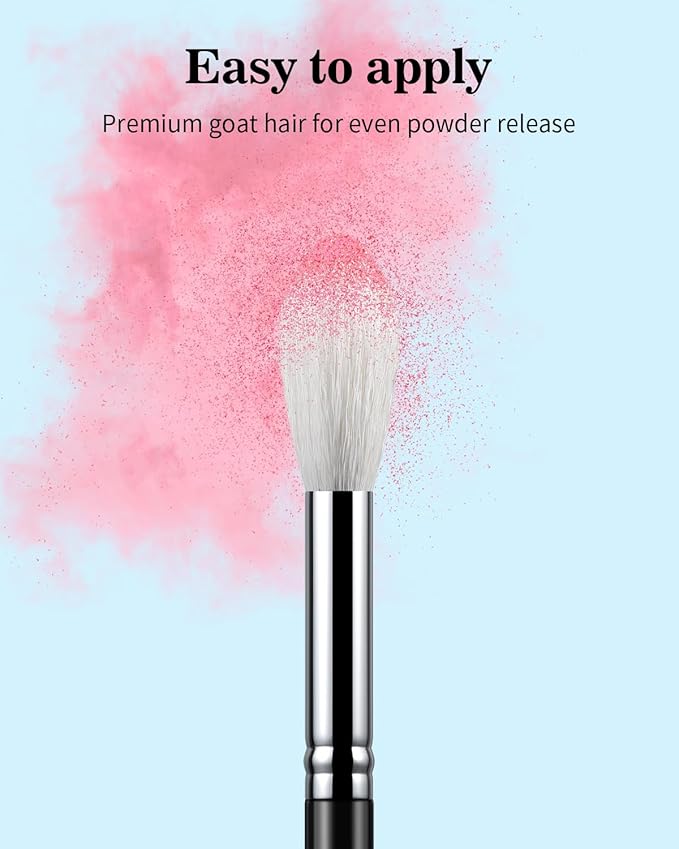 Eyeshadow Brush Fluffy Big Blending Brush Goat Bristles Soft Smugde for Powder Cream Liquid Eyeshadow for Eye Makeup Black (E838)-GlimoraGlow