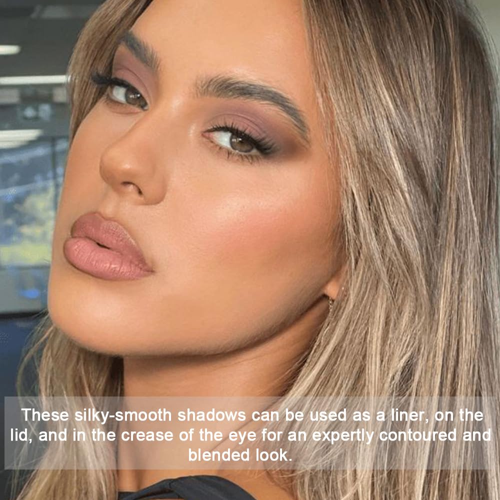 10 Color Matte Eyeshadow Palette | 10 Soft-Focus Matte Shades in Grey-Brown & Neutral Taupe | Silky Powder Blends Like Cream | Natural-Looking Nude Makeup for Mature Skin | Day to Night Wear-GlimoraGlow