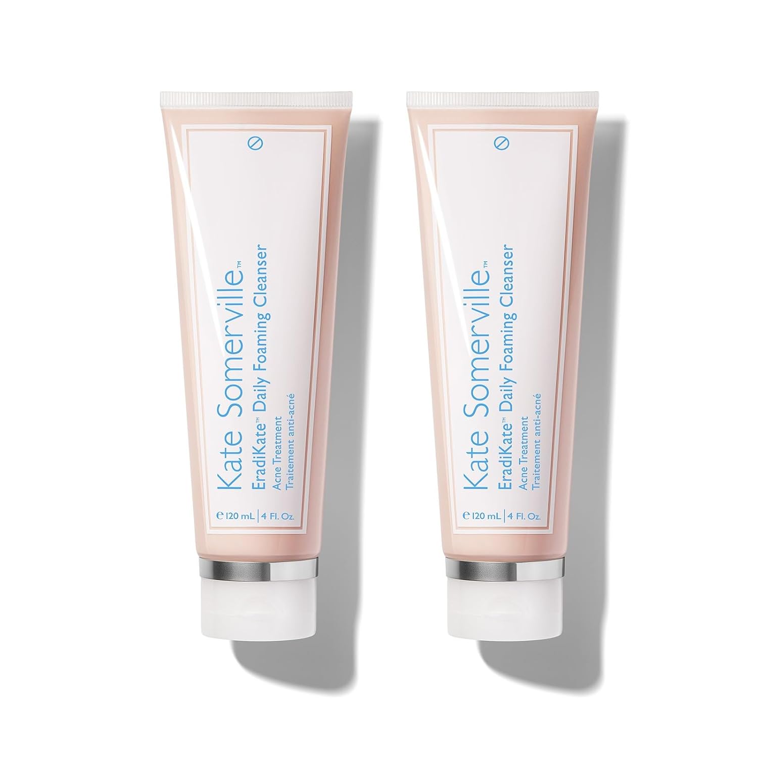Kate Somerville EradiKate 3% Sulfur Daily Foaming Cleanser Acne Treatment – Clinically Formulated Medicated Face Wash Balances Skin and Cleans Pores, 2-Pack of 4 Fl Oz Each-GlimoraGlow